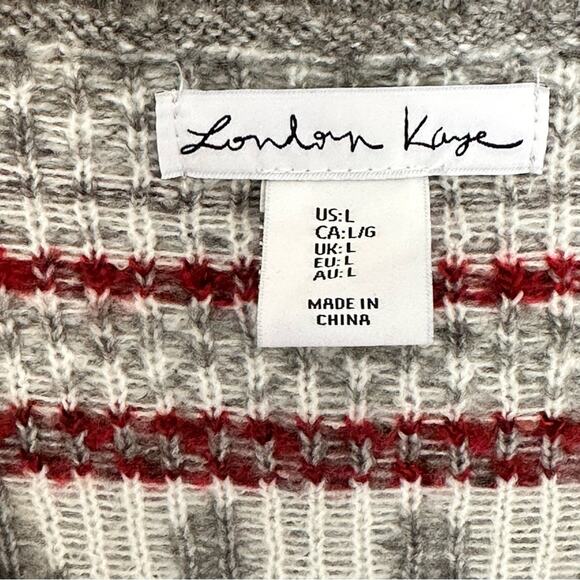 NWOT London Kaye Cropped V Neck Sleeveless Holiday Sweater - Picture 3 of 3